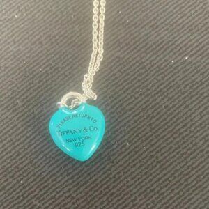 Tiffany & Co. Silver Necklace with Turquoise Heart